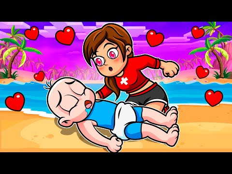 La SALVAVIDAS está ENAMORADA de MÍ... 😱❤️ BEBÉ NOOB en MINECRAFT