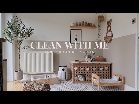 DEEP CLEAN THE BUNNY ROOM WITH ME | Indoor bunnies, cleaning motivation