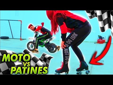 MOTO PIT BIKE VS PATINES!! QUIEN GANARA??