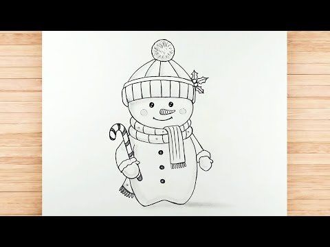 How To Draw Snowman Drawing Step By Step ||Easy Christmas Drawing || Christmas Darwing