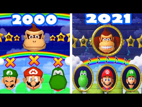 Mario Party Superstars vs Mario Party 2 - Donkey Kong vs Yoshi vs Mario vs Luigi (Compare Minigames)