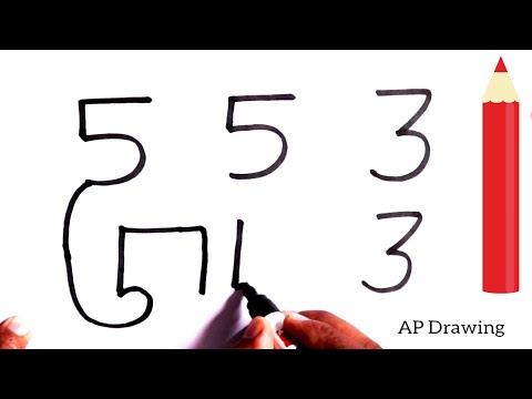 [ Hindi ] how to draw dog from 553 113  number step by step - very easy drawing
