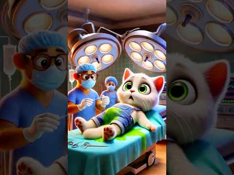 🐱🍦The cat had to have surgery after eating the ice cream given by the gray cat💥#ai #cat #cute