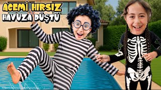 ACEMİ HIRSIZ HAVUZA DÜŞTÜ !! ESMA HIRSIZI KOVALADI HIRSIZIN BAŞINA NELER GELDİ ?