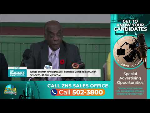 YouTube video thumbnail: Grand Bahama Town Halls On Biometric Voter Registration