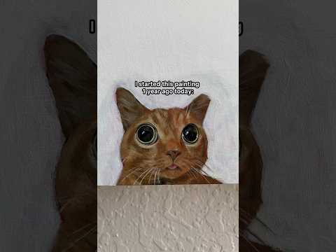 this one is taking it's time 😭 #art #cat #funny #painting