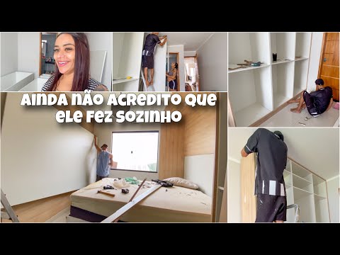 ELE FEZ O NOSSO GUARDA-ROUPA E O PAINEL SOZINHO| VEM A TRANSFORMAÇÃO DO QUARTO CASAL