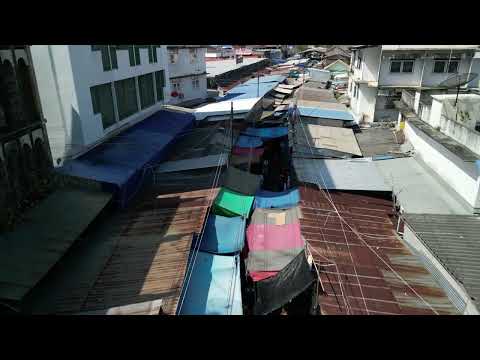 Aerial Footage of Railway Market’s Daily Hustle of Trains and Vendors