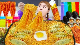 Spicy Noodles & Korean Fried Chicken Mukbang Challenge 🔥 by HIU 하이유