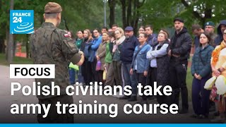 YouTube video thumbnail: Polish Civilians Take Army Training Course Amid Spectre of War With Russia