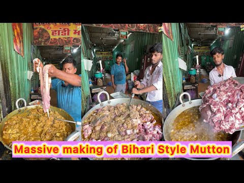 🔥 MASSIVE Making of Bihari Style Mutton in Patna 😍😍 | Famous Mutton Thali Spot 🤩🍛