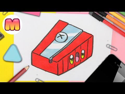 COMO DIBUJAR UN SACAPUNTAS KAWAII - dibujos kawaii faciles - como dibujar utiles escolares kawaii