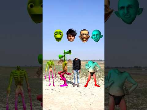 Green Siren, Pink Green Dame tu Cosito Alien, & Red joker Vs Me Correct head Matching | Funny Vfx 😅