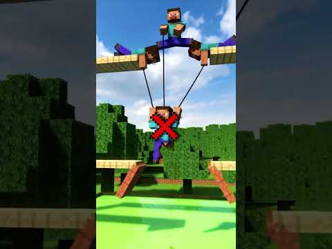 Can ropes save Steve?  #minecraft #teardown #minecraftmemes #satisfyingvideo  #minecraftmovie