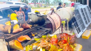 Buying The Window For The Airbnb || My First Time Eating Jamaican Street Food, Jerk & Roast Food!!