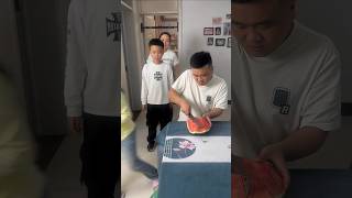 Father Cutting watermelon for his family #shorts