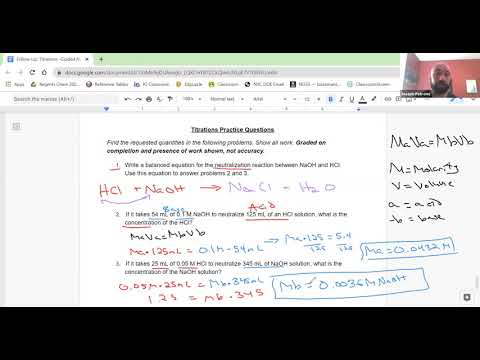 Titration Practice Questions Answer Key