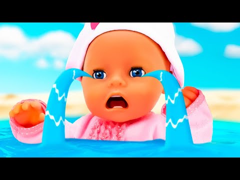 Baby Annabell doll doesn't listen to the nanny! Baby doll goes to a playground. Videos for kids.