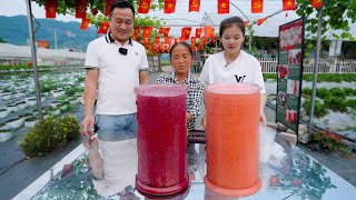 Lần Đầu Bà Tân Vlog Làm Cốc Sinh Tố Dâu Và Sinh Tố Phúc Bồn Tử Khổng Lồ Tại Vườn