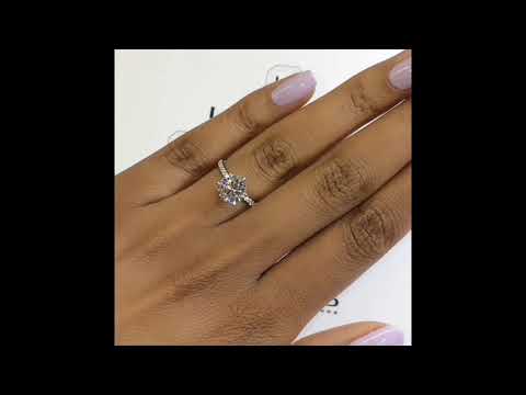 2 ct Round Moissanite Fully Encrusted Pave Basket Ring