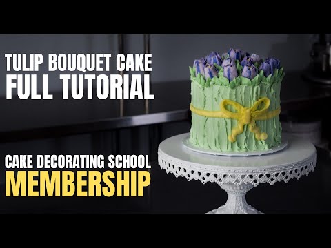 Tulip Bouquet Cake Full Course [ Cake Decorating For...