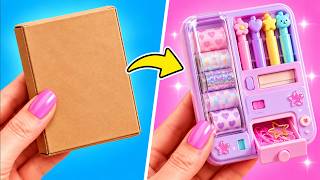 💸 BUDGET vs LUXURY School Supplies! 📚 Cardboard DIY Glow-Up ✨ by 123 GO SCHOOL