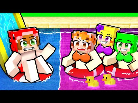Minecraft'ta 10 Arkadaş KIZLARLA Havuz İnşa Ettik!