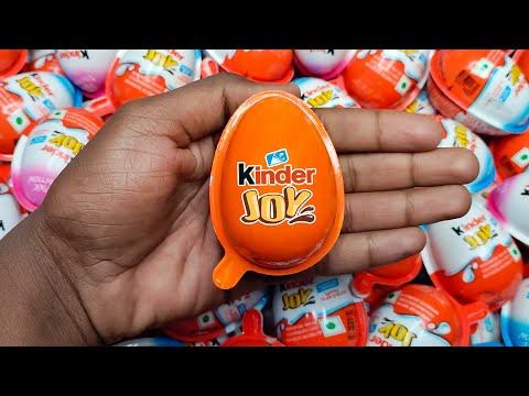 NEW! Colored Glitter Kinder Joy opening ASMR - A lot of Kinder Surprise egg toys Part-106