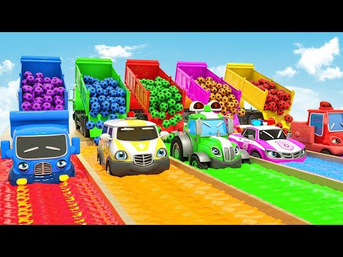 Wheels On The Bus, ABC Song, Bingo Song - School Bus, Mixer Truck, Garbage Truck | Nursery Rhymes