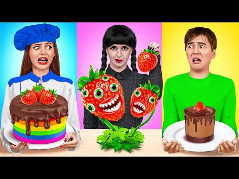 Wednesday vs Grandma Cooking Challenge | Tasty Kitchen Recipes by Mega DO Challenge