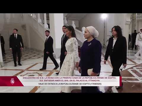 Su Majestad la Reina mantiene un encuentro con la Primera Dama, Entissar Amer El-Sisi