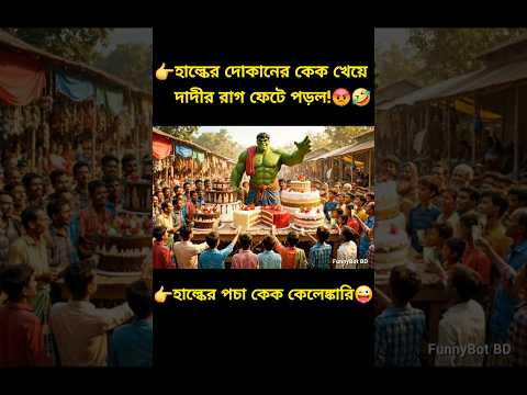 হাল্কের ভাইরাল কেক – দাদীর ধামাকা অভিযোগ! 🎂🔥 #hulkfunny #shorts #ai