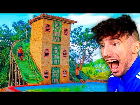 CONSTRUYE UNA CASA DE 3 PISOS Y PISCINA EN MEDIO DE LA SELVA !! *INCREÍBLE*