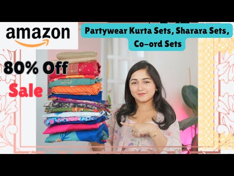 80% OFF  Latest Amazon Partywear Kurta Sets , Sharara Set & Co-ords Sets Haul #amazon