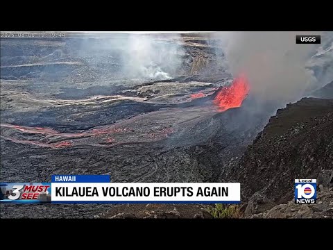 YouTube video thumbnail: Hawaii's Kilauea Volcano Erupts Again