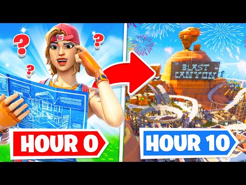 I gave 10 Fortnite players TEN HOURS to build me a THEME PARK...