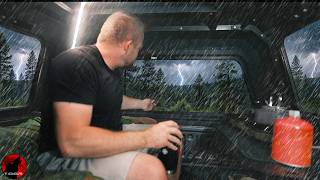 The Most Powerful Storm of the Year - Crazy Storm Heavy Rain Truck Camping Adventure