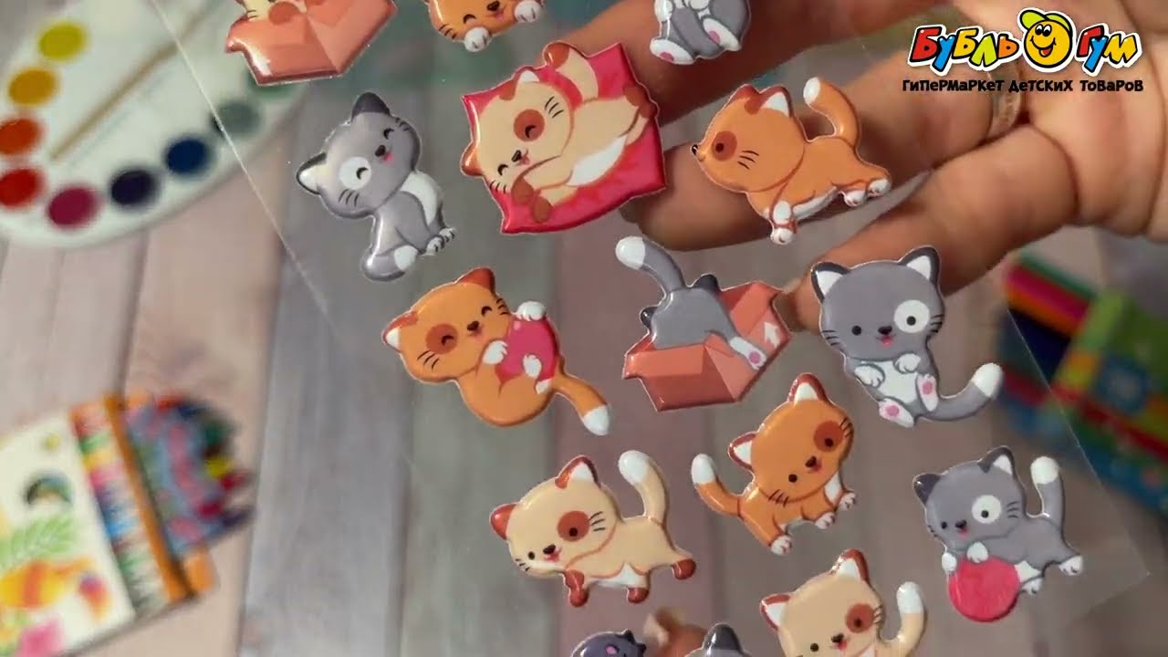 Наклейки Липляндия Веселые котята многоразовые - видео Наклейки Липляндия Веселые котята многоразовые - видео