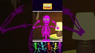 Cinq squelettes dans le lit, partie 1 #shorts #spooky #skeleton #halloweensongsforkids