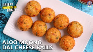 Crispy Aloo Moong Dal Cheese Balls | Cafe-Style Potato Cheesy Balls | Easy Snack Recipe | Chef Ruchi