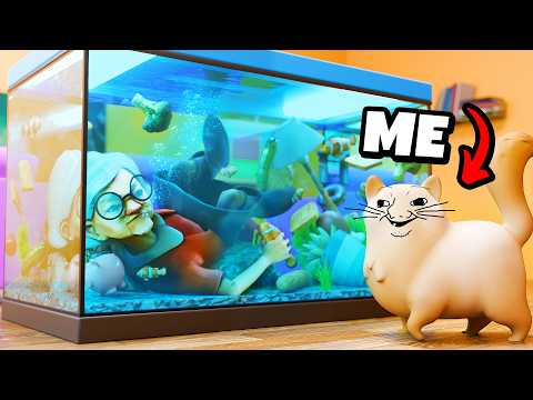 Putting EVERYTHING in Granny's fish tank! I Am Cat VR