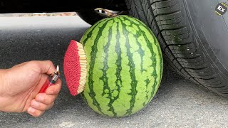 Experiment Car vs Watermelon, Big Pepsi, Coca Cola, Monster, Chupa Chups vs Mentos Underground