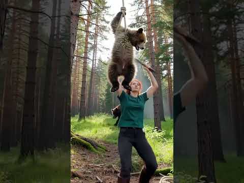 A mother grizzly bear's desperate roar was a plea for help to save its trapped cub. #rescue #bear