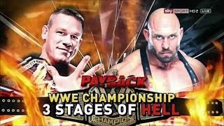 John cena vs  Ryback three stage of hell match for wwe championship highlights