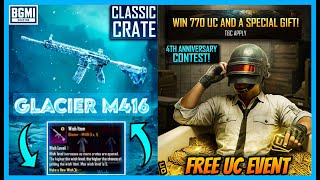 🔥M416 GLACIER WISH SYSTEM HYPE / GET 770 UC FREE IN BGMI 4TH ANNIVERSARY / MONSTER TRUCK SKIN