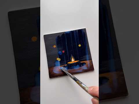Candle Painting💡 #art #acrylic
