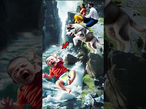 👶Baby fall from🏔️high mountain,👩🍼Mother's condition😱critical,Poor🐕🦺Dog saved👶Baby #animals #rescue