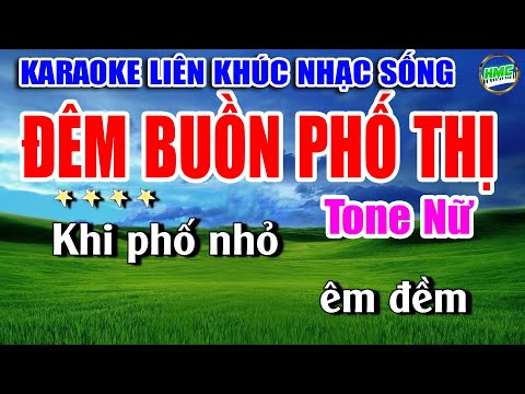 Karaoke Liên Khúc Trữ Tình Tone Nữ Dễ Hát | Nhạc Xưa Bolero Hải Ngoại – ĐÊM BUỒN PHỐ THỊ