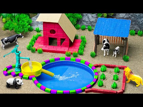 DIY mini Farm Diorama with Aquarium & grow carrots | Build a fish tank and mini water pump