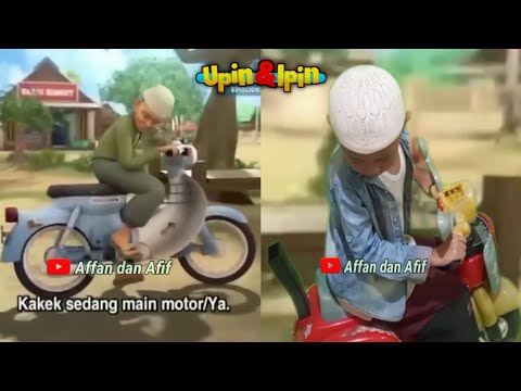 Kompilasi tiru aksi Upin Ipin || Tok Dalang main Motor Kapcai